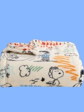 Peanuts Sketch Plush Oversized Throw Blanket New